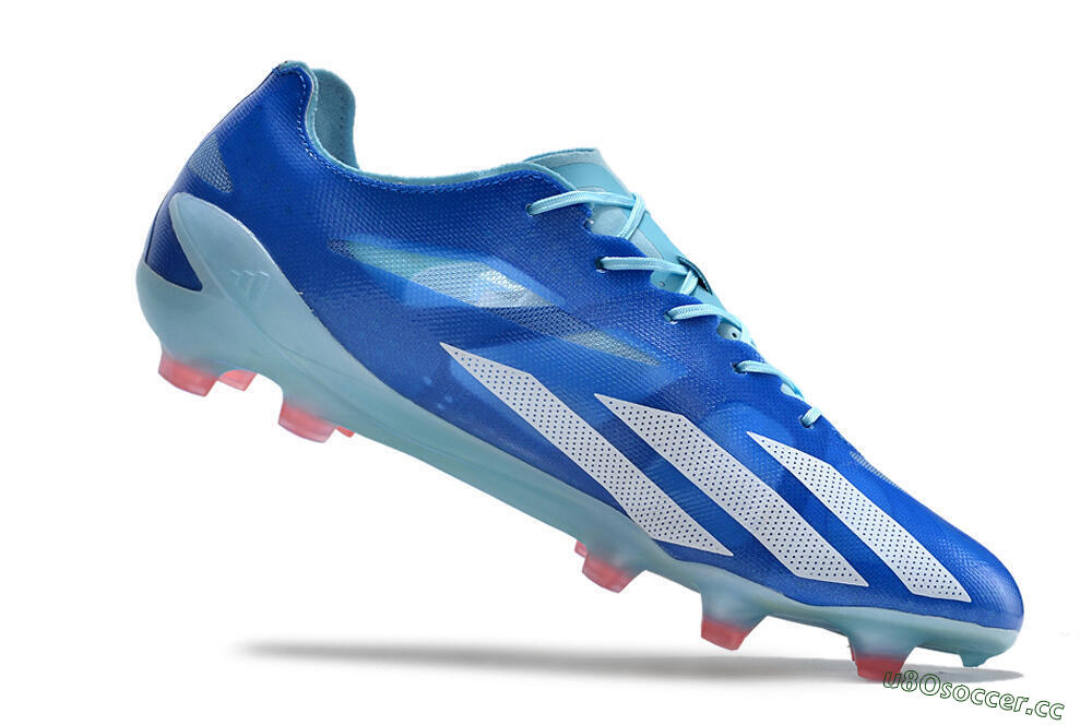 Men's Adidas X Crazyfast+ FG Firm Ground Low-Tops Football Boots - Blue/White/Jade 4