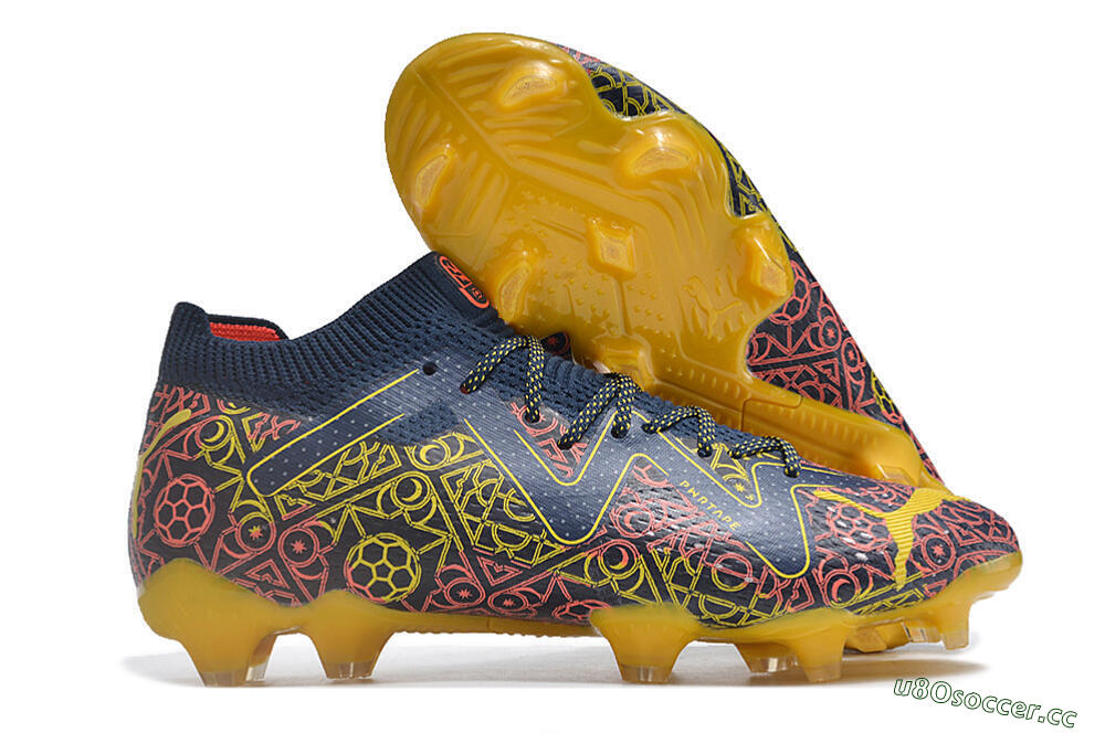 Men's Puma Future Ultimate Limited Edition FG Firm Ground Low-Tops Football Boots - Blue/Yellow/Red 2