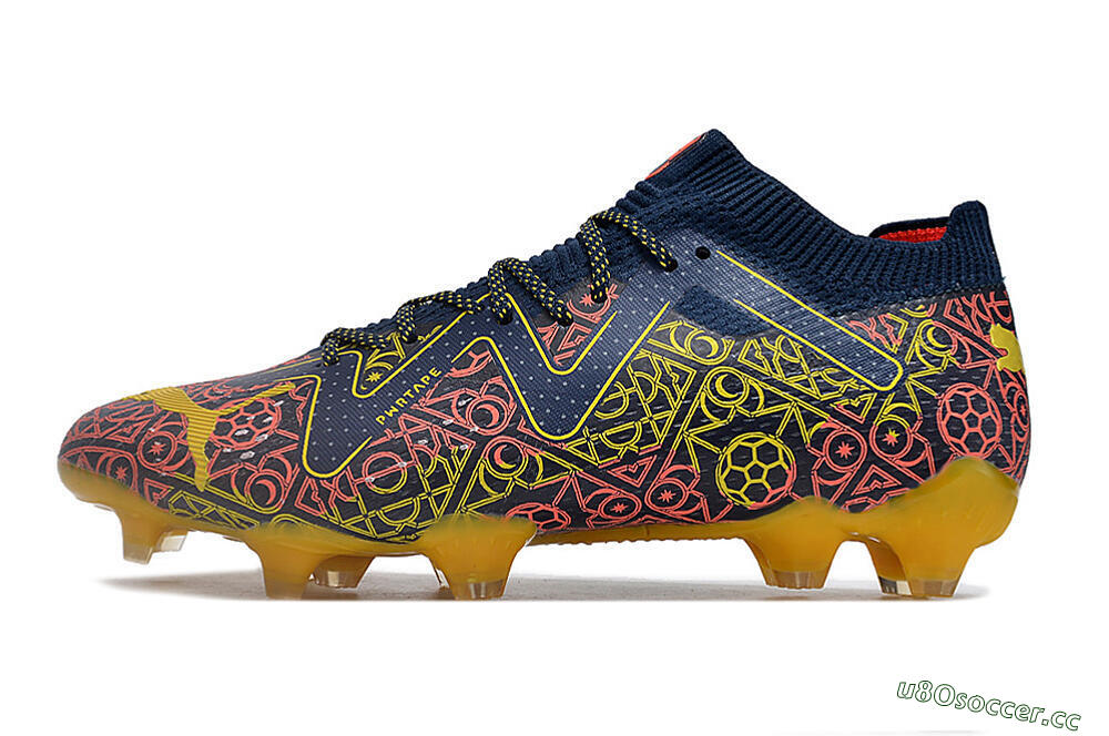 Men's Puma Future Ultimate Limited Edition FG Firm Ground Low-Tops Football Boots - Blue/Yellow/Red 0