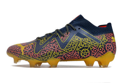 Men's Puma Future Ultimate Limited Edition FG Firm Ground Low-Tops Football Boots - Blue/Yellow/Red