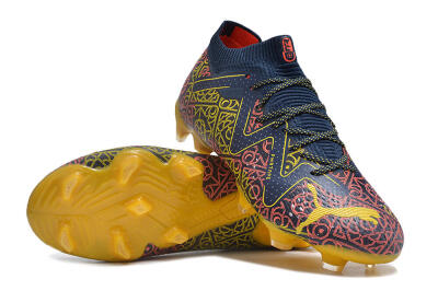 Men's Puma Future Ultimate Limited Edition FG Firm Ground Low-Tops Football Boots - Blue/Yellow/Red
