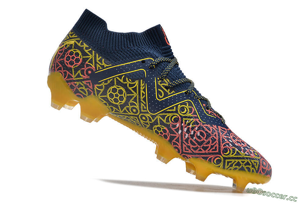 Men's Puma Future Ultimate Limited Edition FG Firm Ground Low-Tops Football Boots - Blue/Yellow/Red 4
