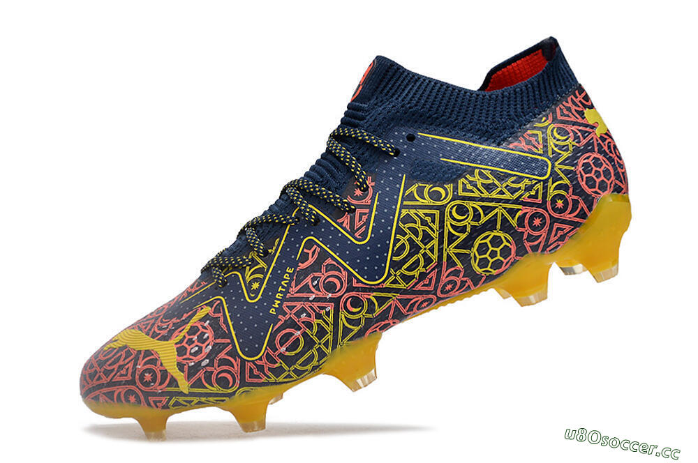 Men's Puma Future Ultimate Limited Edition FG Firm Ground Low-Tops Football Boots - Blue/Yellow/Red 5