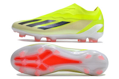 Men's Adidas X Crazyfast+ FG Firm Ground Low-Tops Football Boots - Yellow/Black/Pink