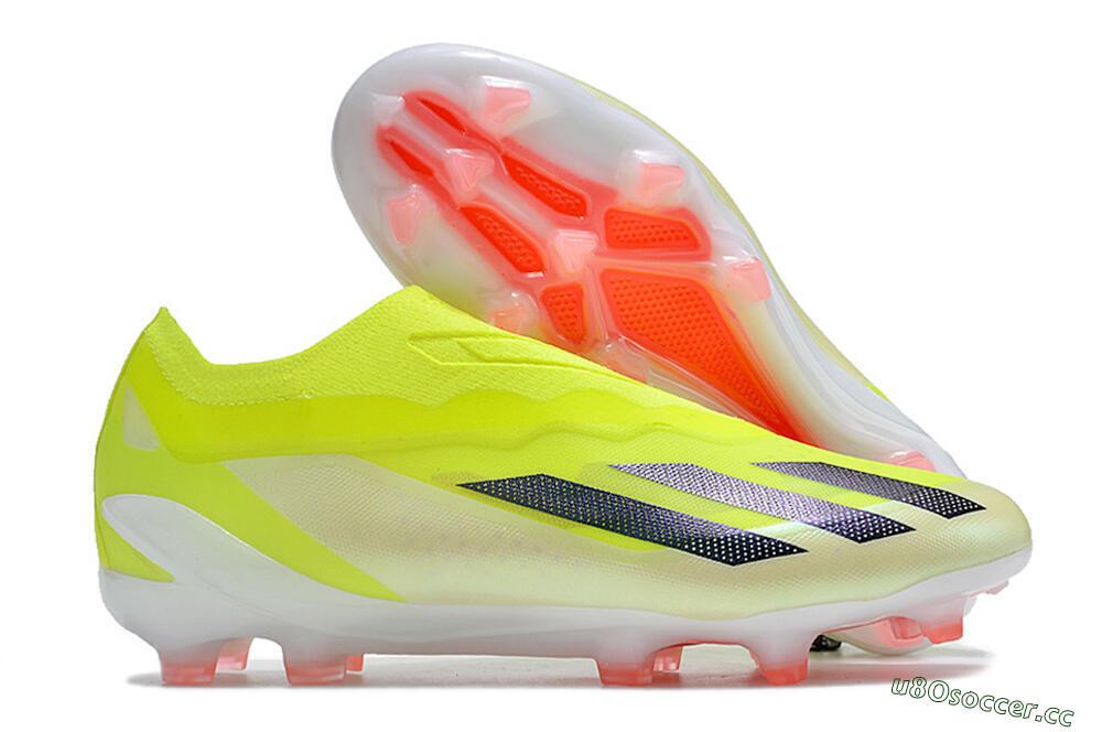 Men's Adidas X Crazyfast+ FG Firm Ground Low-Tops Football Boots - Yellow/Black/Pink 2