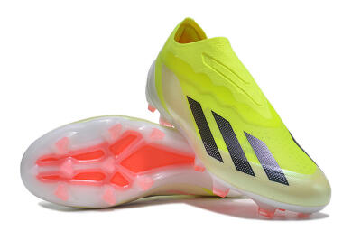 Men's Adidas X Crazyfast+ FG Firm Ground Low-Tops Football Boots - Yellow/Black/Pink