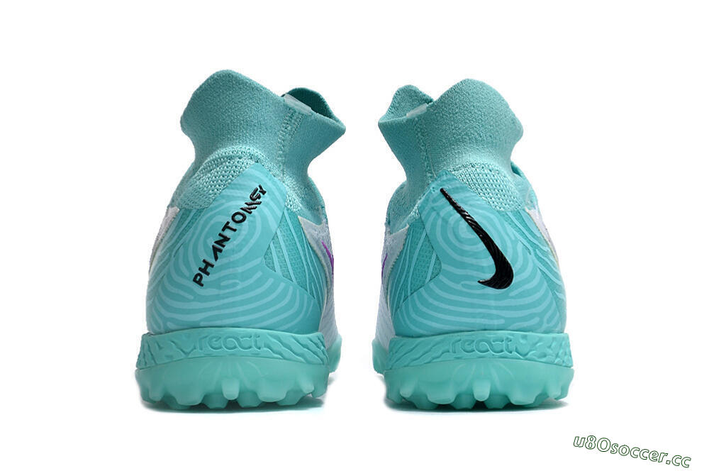 Unisex Nike Phantom GX Elite DF Link TF Artificial Turf High-Tops Football Shoes - White/Black/Jade 5