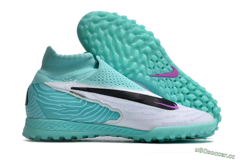 Unisex Nike Phantom GX Elite DF Link TF Artificial Turf High-Tops Football Shoes - White/Black/Jade 2