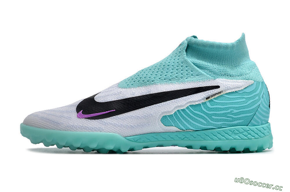 Unisex Nike Phantom GX Elite DF Link TF Artificial Turf High-Tops Football Shoes - White/Black/Jade 0