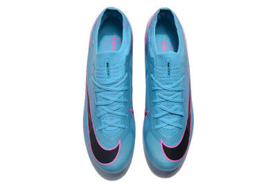 Unisex Nike Air Zoom Mercurial Vapor 15 Elite FG Firm Ground Low-Tops Football Boots - Blue/Pink/Black