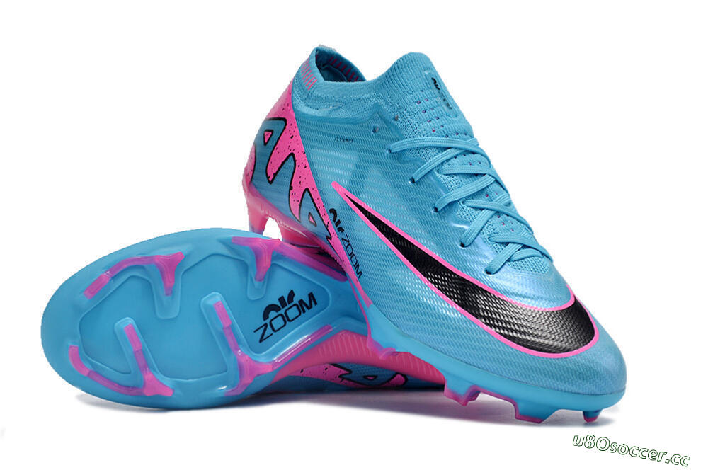Unisex Nike Air Zoom Mercurial Vapor 15 Elite FG Firm Ground Low-Tops Football Boots - Blue/Pink/Black 3