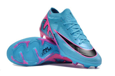 Unisex Nike Air Zoom Mercurial Vapor 15 Elite FG Firm Ground Low-Tops Football Boots - Blue/Pink/Black
