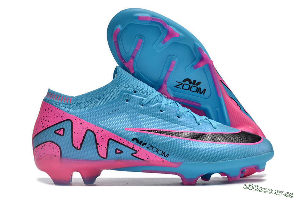 Unisex Nike Air Zoom Mercurial Vapor 15 Elite FG Firm Ground Low-Tops Football Boots - Blue/Pink/Black 2