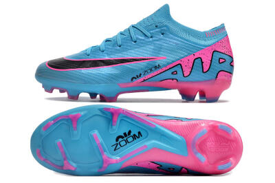 Unisex Nike Air Zoom Mercurial Vapor 15 Elite FG Firm Ground Low-Tops Football Boots - Blue/Pink/Black