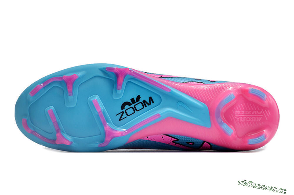 Unisex Nike Air Zoom Mercurial Vapor 15 Elite FG Firm Ground Low-Tops Football Boots - Blue/Pink/Black 6
