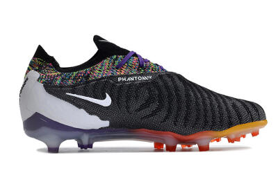 Unisex Nike Phantom GX Elite FG Firm Ground Low-Tops Football Boots - Black/Purple/Rainbow