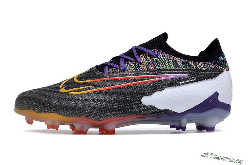 Unisex Nike Phantom GX Elite FG Firm Ground Low-Tops Football Boots - Black/Purple/Rainbow 0