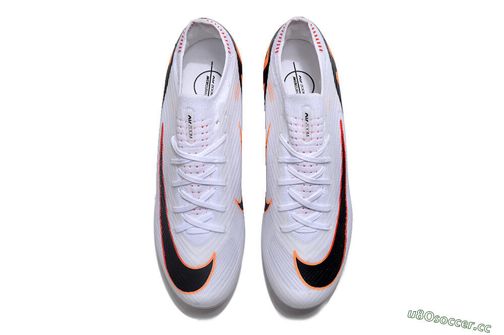 Unisex Nike Air Zoom Mercurial Vapor 15 Elite FG Firm Ground Low-Tops Football Boots - White/Orange/Black 4