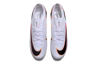 Unisex Nike Air Zoom Mercurial Vapor 15 Elite FG Firm Ground Low-Tops Football Boots - White/Orange/Black