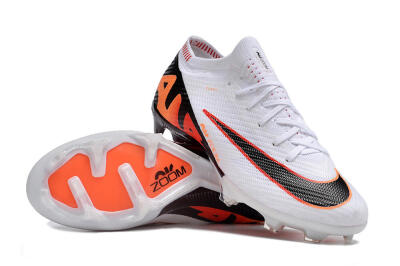Unisex Nike Air Zoom Mercurial Vapor 15 Elite FG Firm Ground Low-Tops Football Boots - White/Orange/Black
