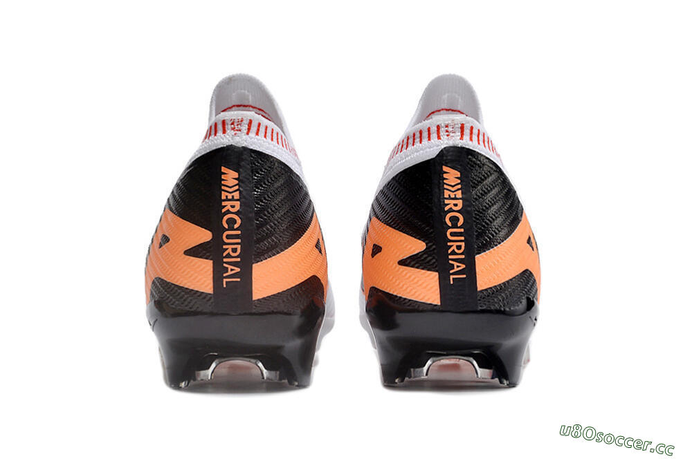 Unisex Nike Air Zoom Mercurial Vapor 15 Elite FG Firm Ground Low-Tops Football Boots - White/Orange/Black 5