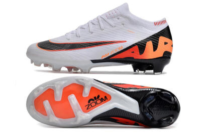 Unisex Nike Air Zoom Mercurial Vapor 15 Elite FG Firm Ground Low-Tops Football Boots - White/Orange/Black