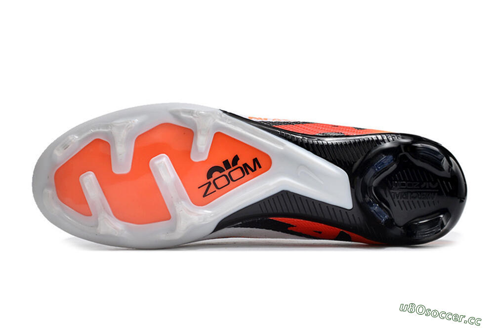 Unisex Nike Air Zoom Mercurial Vapor 15 Elite FG Firm Ground Low-Tops Football Boots - White/Orange/Black 6