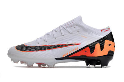 Unisex Nike Air Zoom Mercurial Vapor 15 Elite FG Firm Ground Low-Tops Football Boots - White/Orange/Black