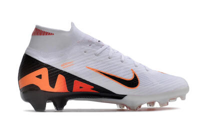 Unisex Nike Air Zoom Mercurial Superfly 9 Elite FG Firm Ground High-Tops Football Boots - White/Orange/Black
