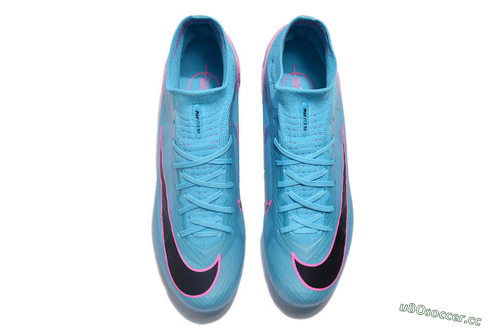Unisex Nike Air Zoom Mercurial Superfly 9 Elite FG Firm Ground High-Tops Football Boots - Blue/Pink/Black 4