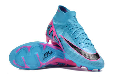 Unisex Nike Air Zoom Mercurial Superfly 9 Elite FG Firm Ground High-Tops Football Boots - Blue/Pink/Black