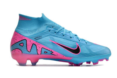 Unisex Nike Air Zoom Mercurial Superfly 9 Elite FG Firm Ground High-Tops Football Boots - Blue/Pink/Black