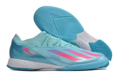 Men's Adidas X Crazyfast.1 IC Indoor & Futsal Low-Tops Football Shoes - Jade/Pink/Purple