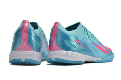 Men's Adidas X Crazyfast.1 IC Indoor & Futsal Low-Tops Football Shoes - Jade/Pink/Purple
