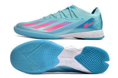 Men's Adidas X Crazyfast.1 IC Indoor & Futsal Low-Tops Football Shoes - Jade/Pink/Purple