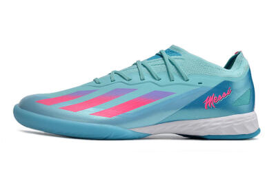 Men's Adidas X Crazyfast.1 IC Indoor & Futsal Low-Tops Football Shoes - Jade/Pink/Purple