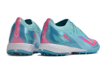 Men's Adidas X Crazyfast.1 TF Artificial Turf Low-Tops Football Shoes - Jade/Pink/Purple