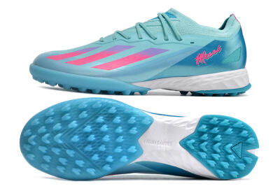 Men's Adidas X Crazyfast.1 TF Artificial Turf Low-Tops Football Shoes - Jade/Pink/Purple