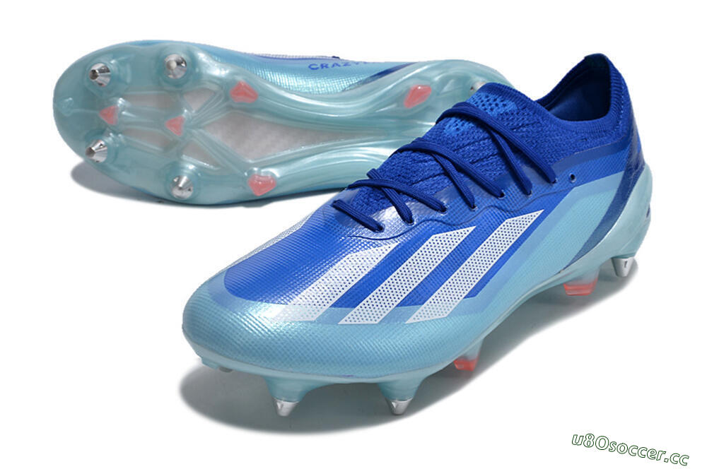 Men's Adidas X Crazyfast.1 SG Soft Ground Low-Tops Football Boots - Jade/White/Blue 3