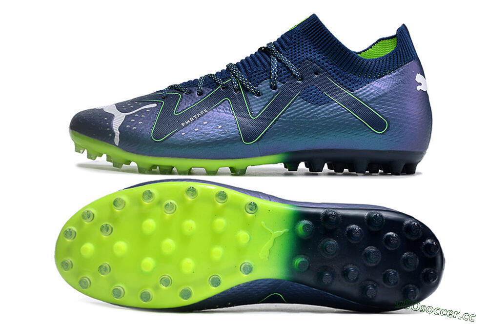 Men's Puma Future Ultimate MG Multi Ground Low-Tops Football Boots - Blue/Green 1