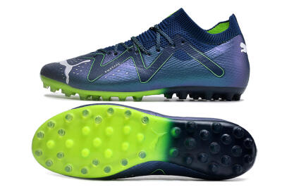 Men's Puma Future Ultimate MG Multi Ground Low-Tops Football Boots - Blue/Green