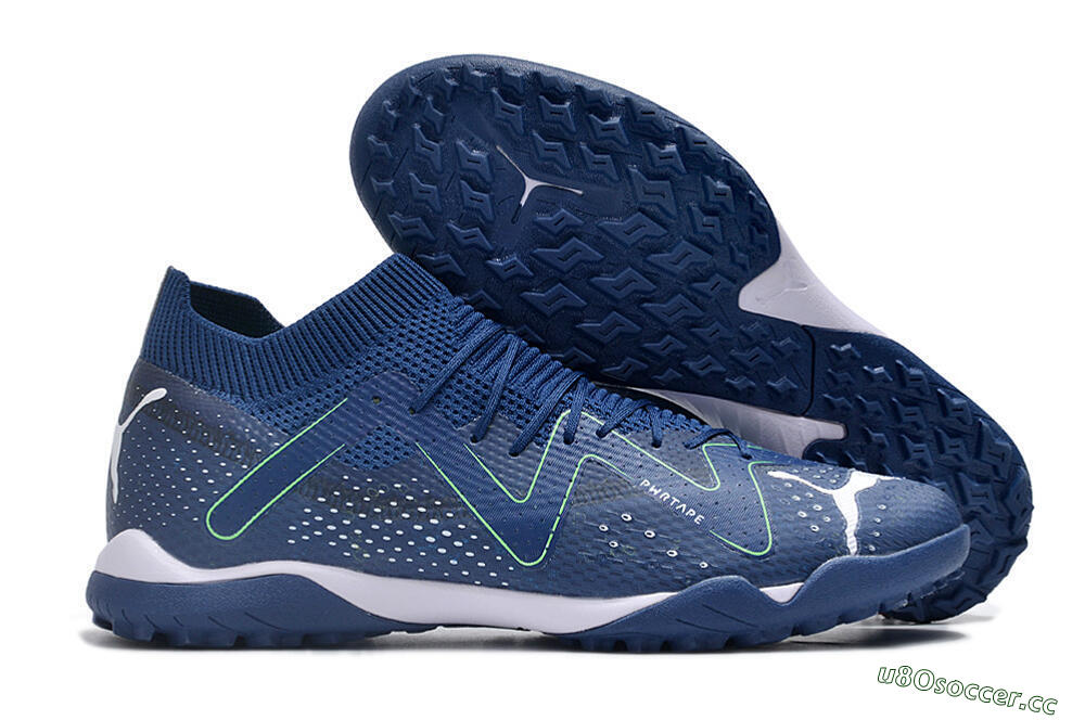 Men's Puma Future X Powercat Tokyo Match TF Artificial Turf Low-Tops Football Shoes - Blue/White 2