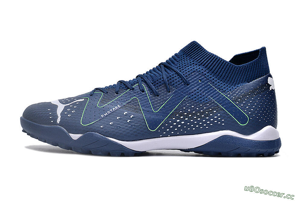 Men's Puma Future X Powercat Tokyo Match TF Artificial Turf Low-Tops Football Shoes - Blue/White 3