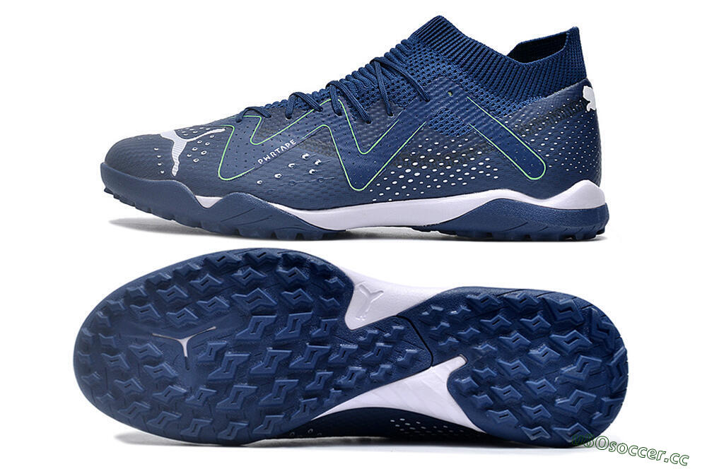 Men's Puma Future X Powercat Tokyo Match TF Artificial Turf Low-Tops Football Shoes - Blue/White 1