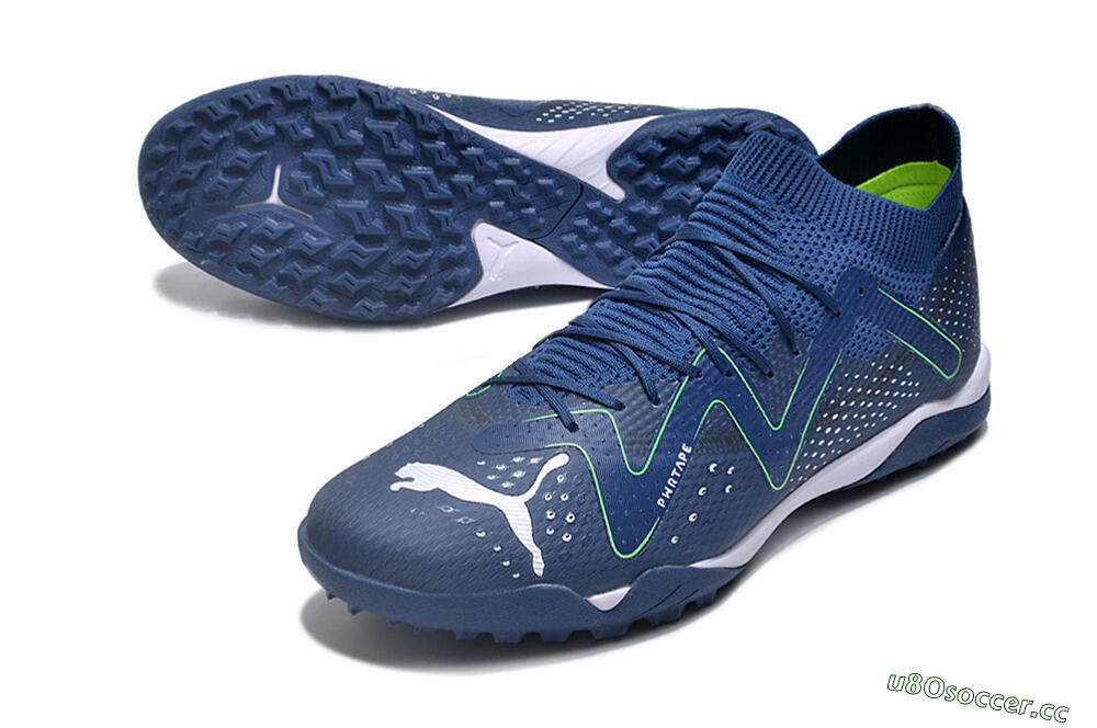 Men's Puma Future X Powercat Tokyo Match TF Artificial Turf Low-Tops Football Shoes - Blue/White 0