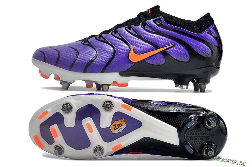 Men's Nike Air Zoom Mercurial Vapor 15 Elite SG Soft Ground Low-Tops Football Boots - Purple/Black/Orange 1