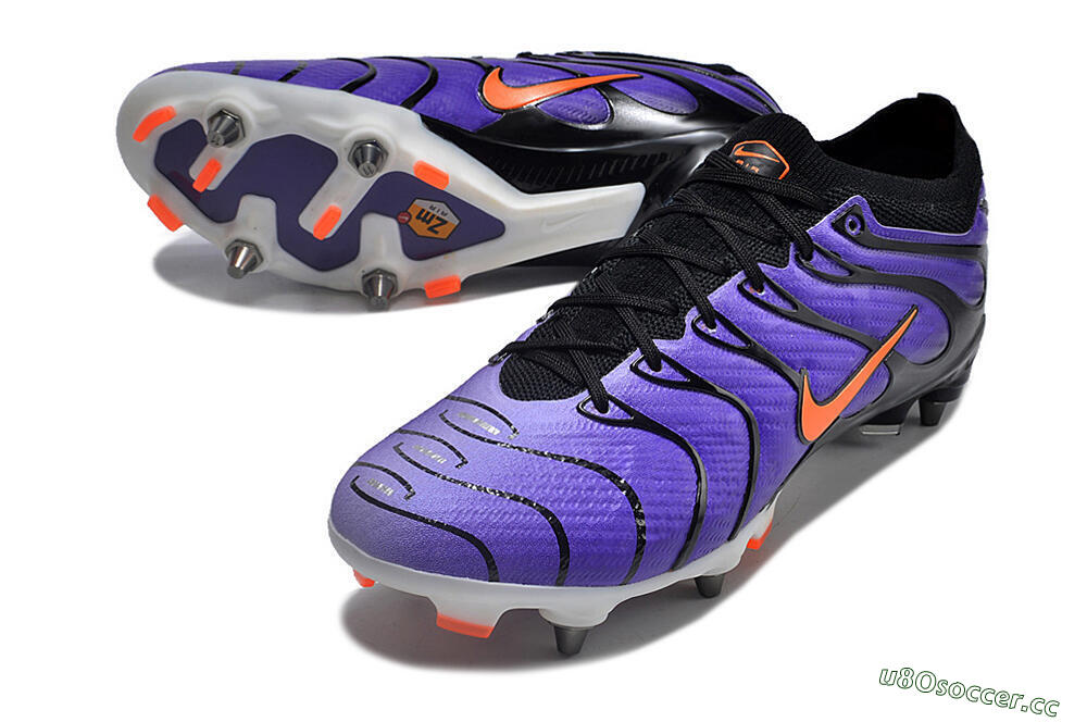 Men's Nike Air Zoom Mercurial Vapor 15 Elite SG Soft Ground Low-Tops Football Boots - Purple/Black/Orange 3