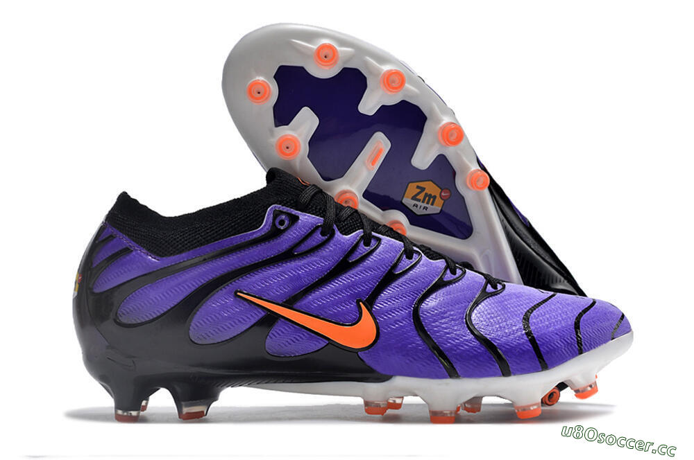 Men's Nike Air Zoom Mercurial Vapor 15 Elite AG Artificial Grass Low-Tops Football Boots - Purple/Black/Orange 2