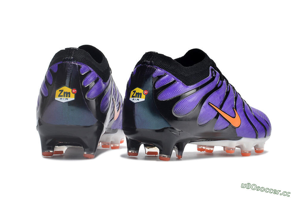 Men's Nike Air Zoom Mercurial Vapor 15 Elite AG Artificial Grass Low-Tops Football Boots - Purple/Black/Orange 5