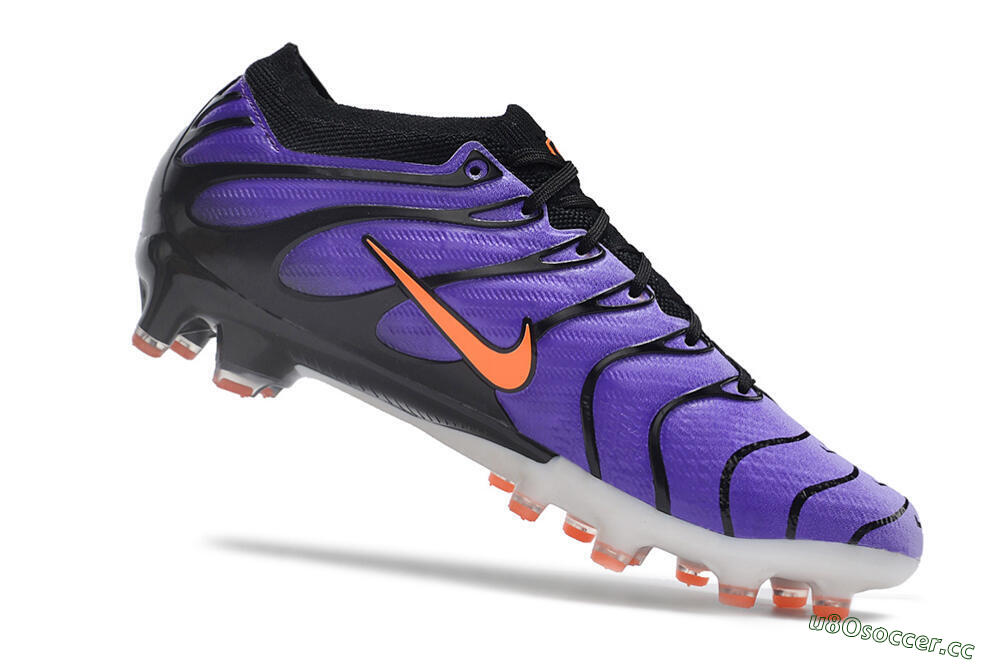 Men's Nike Air Zoom Mercurial Vapor 15 Elite AG Artificial Grass Low-Tops Football Boots - Purple/Black/Orange 4